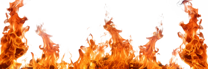 Red and orange flames along the bottom boarder of the image with a transparent background
