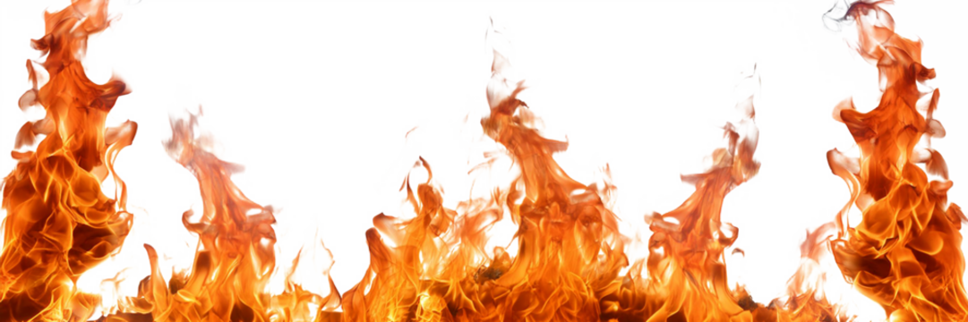 Red and orange flames along the bottom boarder of the image with a transparent background
