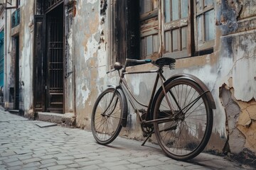 A nostalgic image of an old-fashioned bicycle 