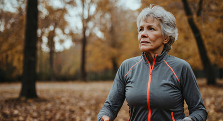 Obraz premium Portrait of a senior person exercising, coming, retirement