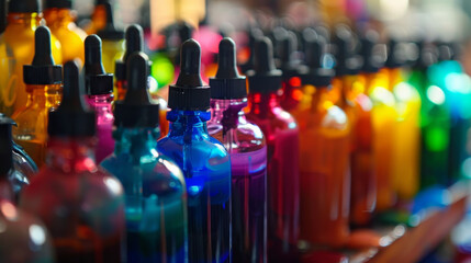 Paint Tubes: Arranged neatly in various colors, showcasing their vibrant hues.
