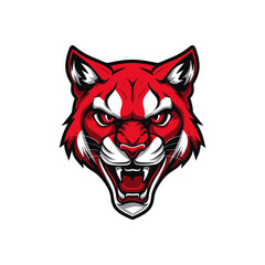 Puma tiger mascot flat vector design