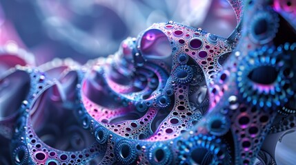 Obraz premium Abstract Metallic Structure with Circular Patterns