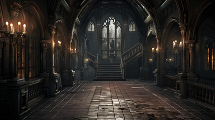 3D CG rendering of Gothic church. 3D CG. High resolution.