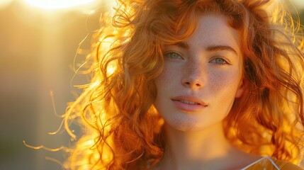 Fototapeta premium Redhead Beauty in the Golden Hour