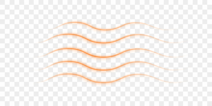 Propagation of heat waves from a heating device or air conditioner. Realistic 3d vector isolated on transparent