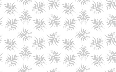 Hand drawn floral seamless pattern abstract modern silhouette gray white texture dark background wallpaper design modern trendy creative paper print