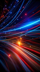 Colorful Abstract Light Streaks on Dark Background