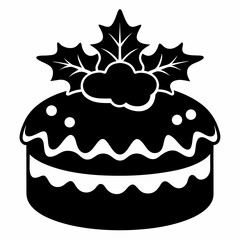 Christmas cake vector,chocolate cake with cherry,cake with candles