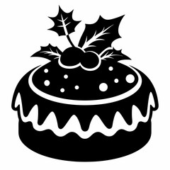Christmas cake vector,chocolate cake with cherry,cake with candles