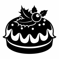 Christmas cake vector,chocolate cake with cherry,cake with candles