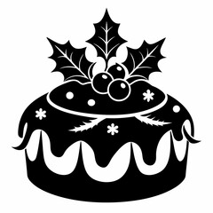 Christmas cake vector,chocolate cake with cherry,cake with candles