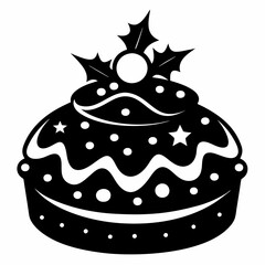 Christmas cake vector,chocolate cake with cherry,cake with candles