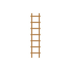 Wooden ladder isolated on white background. Flat vector illustration.