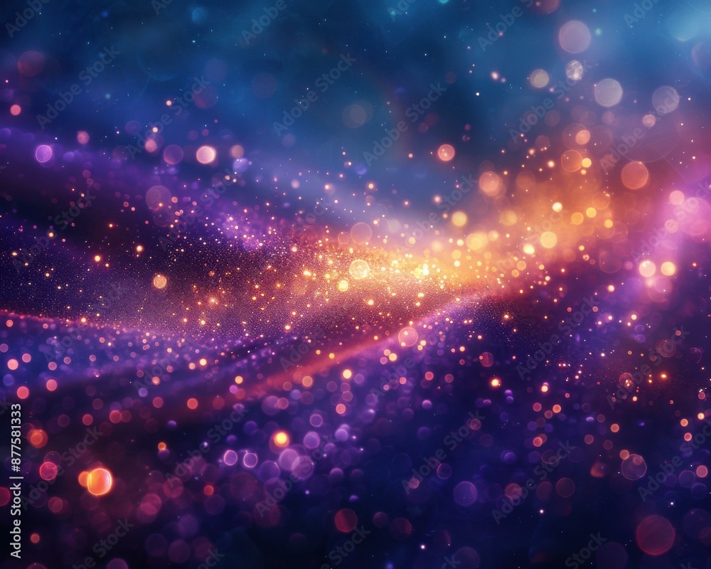 Wall mural glowing particles floating in space. ai.