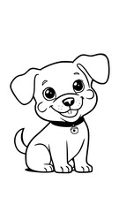 Fototapeta premium Cute dog outline coloring book page Generative AI