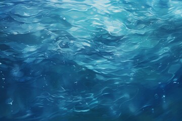 Obraz premium Tranquil and serene underwater ocean depths digital painting with shades of peaceful aqua and cool tones, creating a calming and soothing artistic background