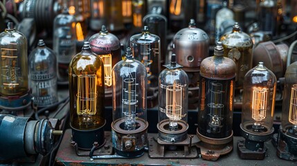 These are old radio parts. They are vacuum tubes that were used in electronics.