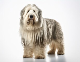 Old English Sheepdog on a white background