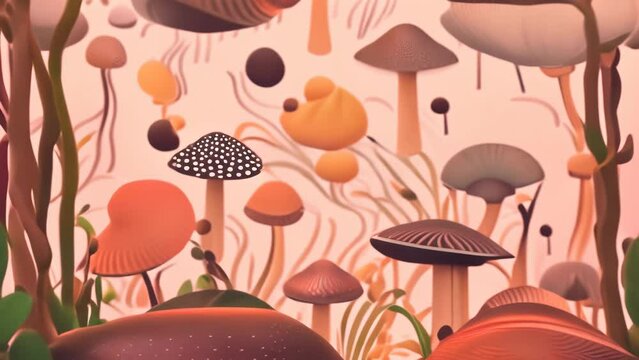 pattern with mushrooms