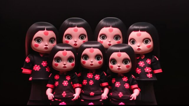 red and white dolls