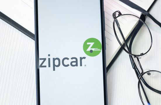 New York, USA - 30 June 2024: Zipcar Logo or Icon on Phone Screen