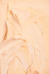 White whipped cream texture. Top view.