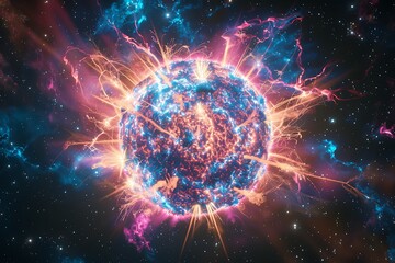 Obraz premium A burst of supernova colors competing to outshine one another