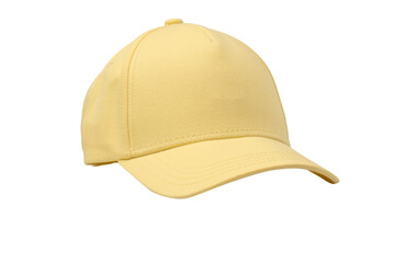 Yellow cap isolated on white background.