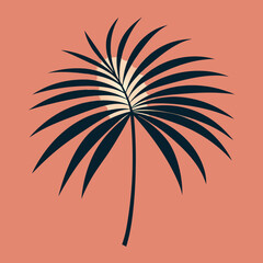 Minimalist Palm Leaf Silhouette Vector Art