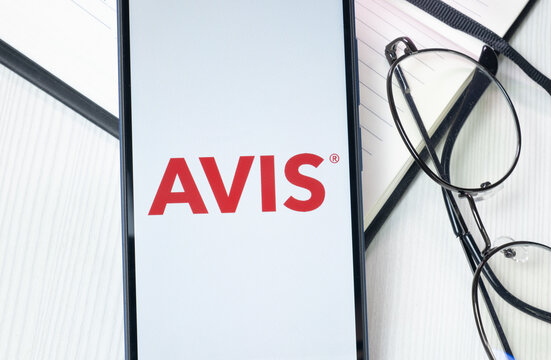 New York, USA - 30 June 2024: Avis Logo or Icon on Phone Screen