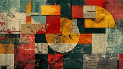 Abstract Collage of Colors and Shapes