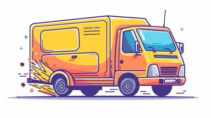 Set of fast delivery truck vector icons, representing express delivery and courier services.