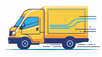 Fototapeta premium Set of fast delivery truck vector icons, representing express delivery and courier services.