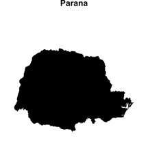 Parana state blank outline map