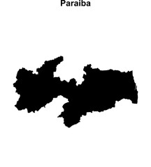 Fototapeta premium Paraiba state blank outline map