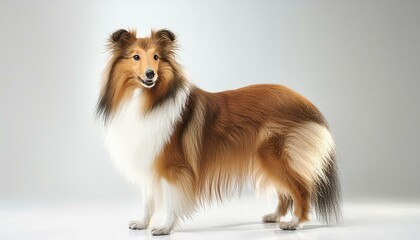 Shetland Sheepdog on a white background