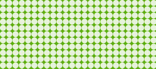 Green and white seamless pattern with dots in lines as a background