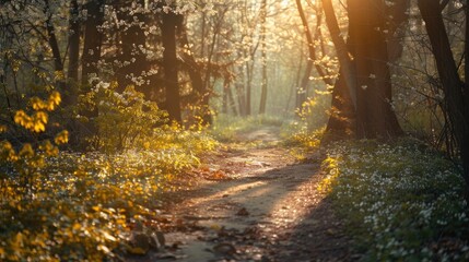 Early spring forest path
