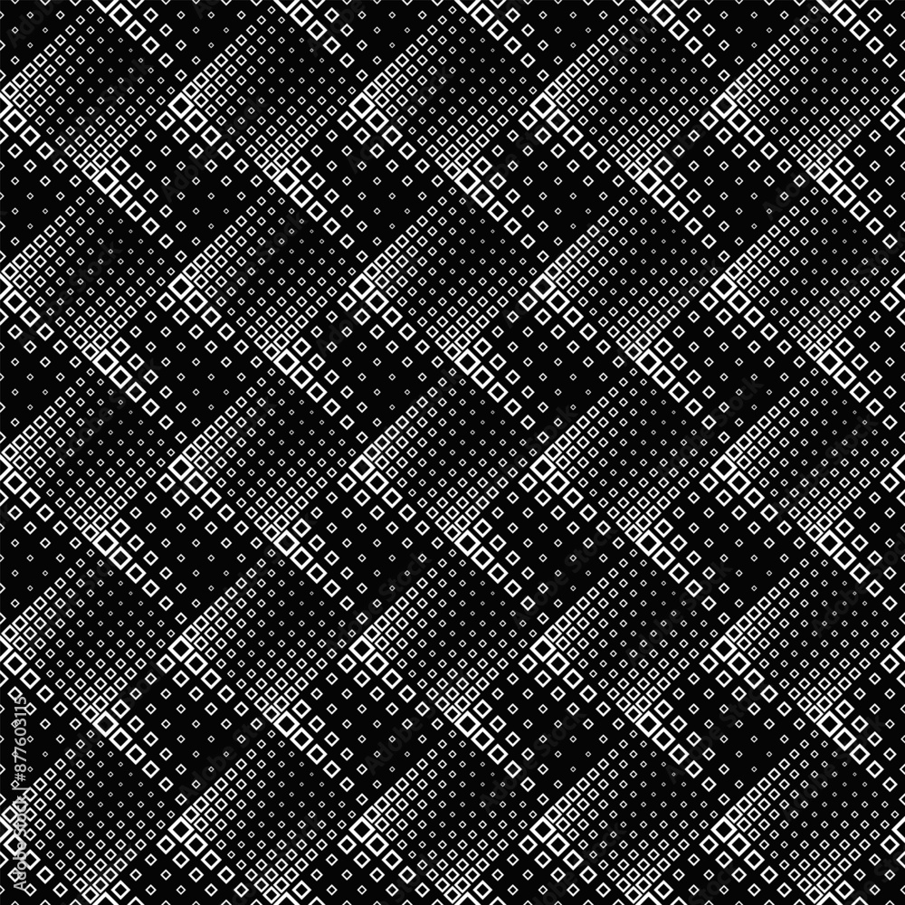 Poster geometrical square pattern background - monochrome abstract vector design from squares