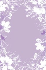 Subtle light lilac backdrop featuring an ornate white floral pattern around the edges, providing an elegant space for text or designs.