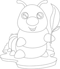 Caterpillar Leaf Animal Vector Graphic Art Illustration