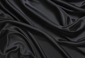 Fototapeta premium Modern Abstract Silk Velvet Wallpaper Design with Curvy Liquid Fold Decoration in Rich Dark Colours