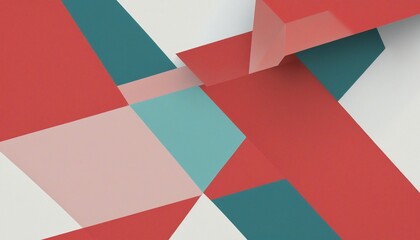 Obraz premium Minimalist geometric triangle composition on a red background, 3D render embodying modern design aesthetics