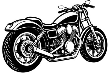 Obraz premium Motorcycle Vector Illustration: Three-Quarter View with Rear Wheel Closer