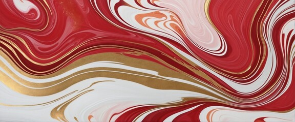 Luxurious marbled floral banner with vibrant colors and flowing textures - Golden painted lines and intricate blossom swirls create a captivating marbled background illustration