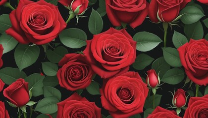 Gorgeous bouquet of red roses symbolizing love and romance