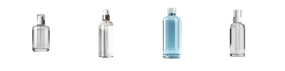Set of Bottle of toner isolated on transparent background