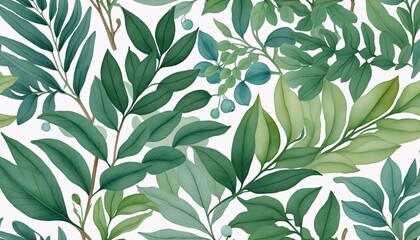 Leafy watercolor design creating a nature-inspired backdrop
