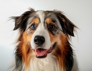 Australian Shepherd on a white background